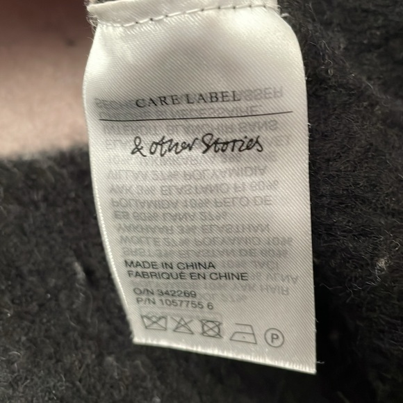 & other stories stockholm atelier wool blend black and white striped sweater, M - Picture 7 of 9